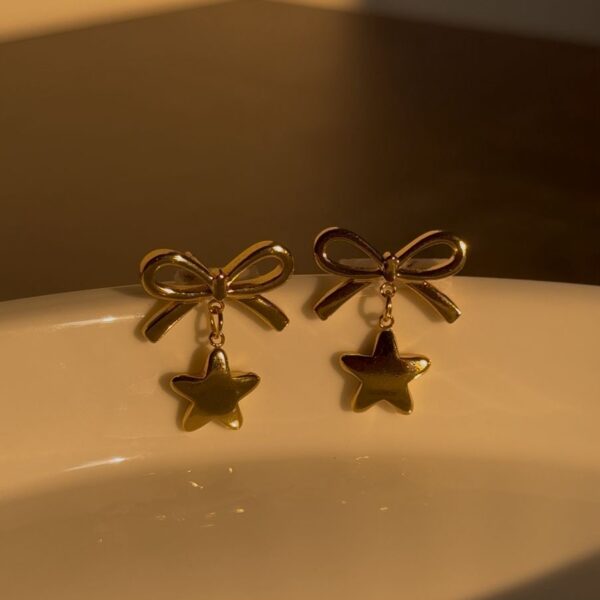 Star Bow Drop Earrings 🎀⭐