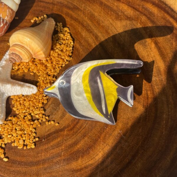 Zebra Coral Marine Fish Hair Claw 🐟🖤💛