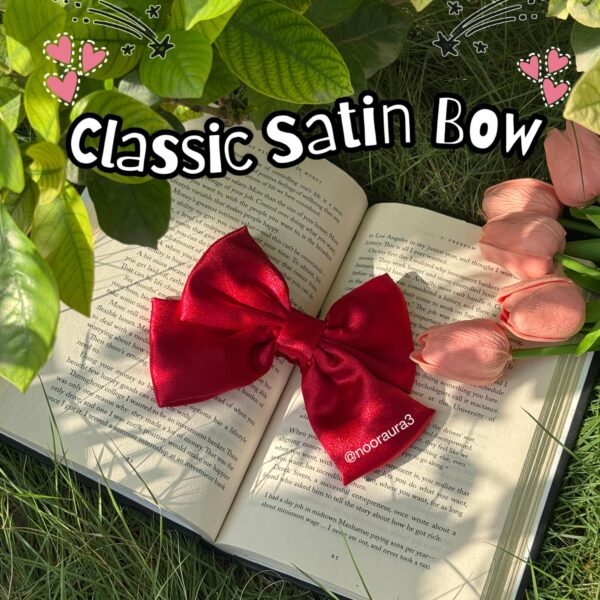 Hand-Stitched Satin Bow Hair Clip 🎀✨