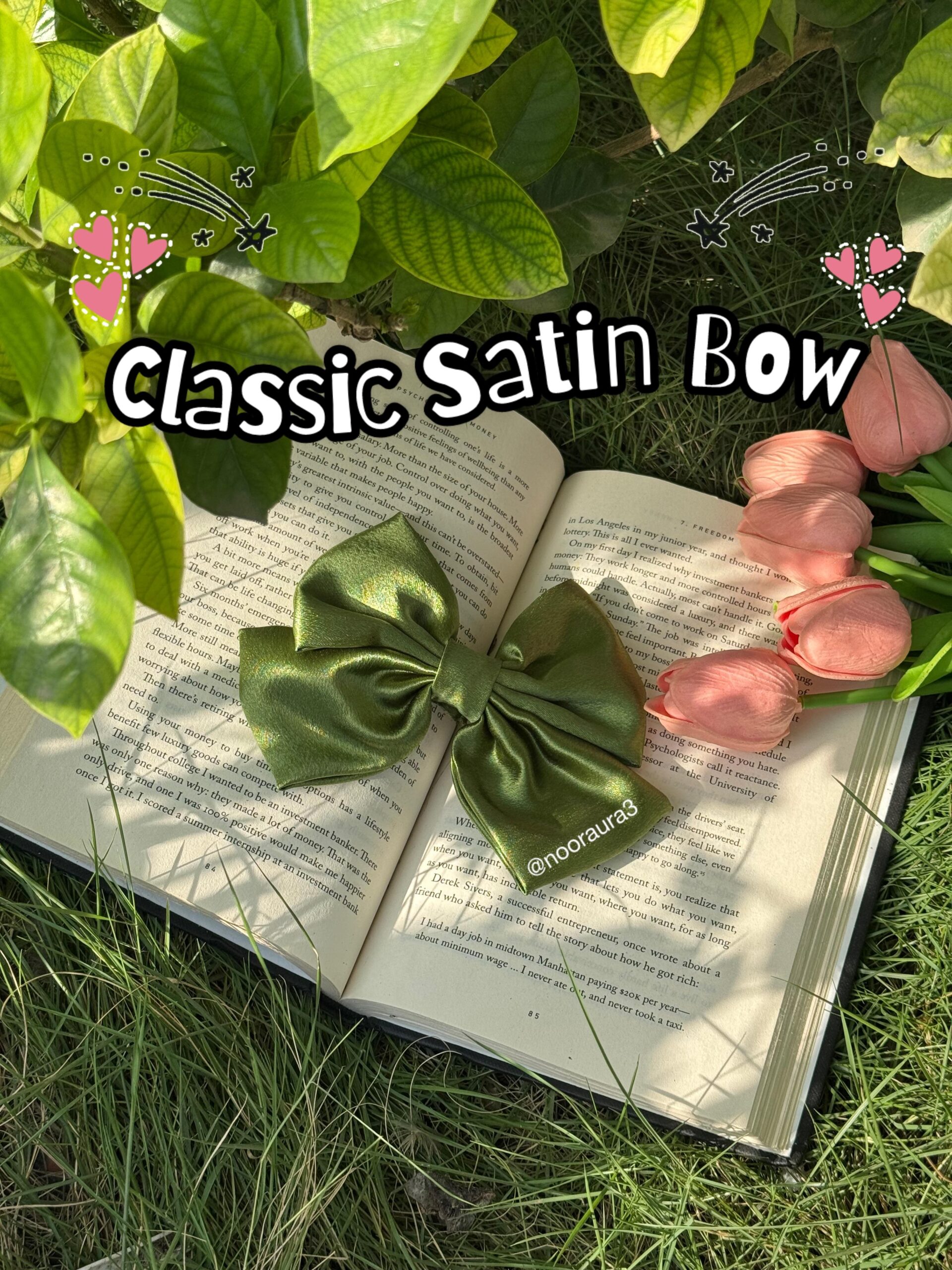 Hand-Stitched Satin Bow Hair Clip ๐โจ - Image 2