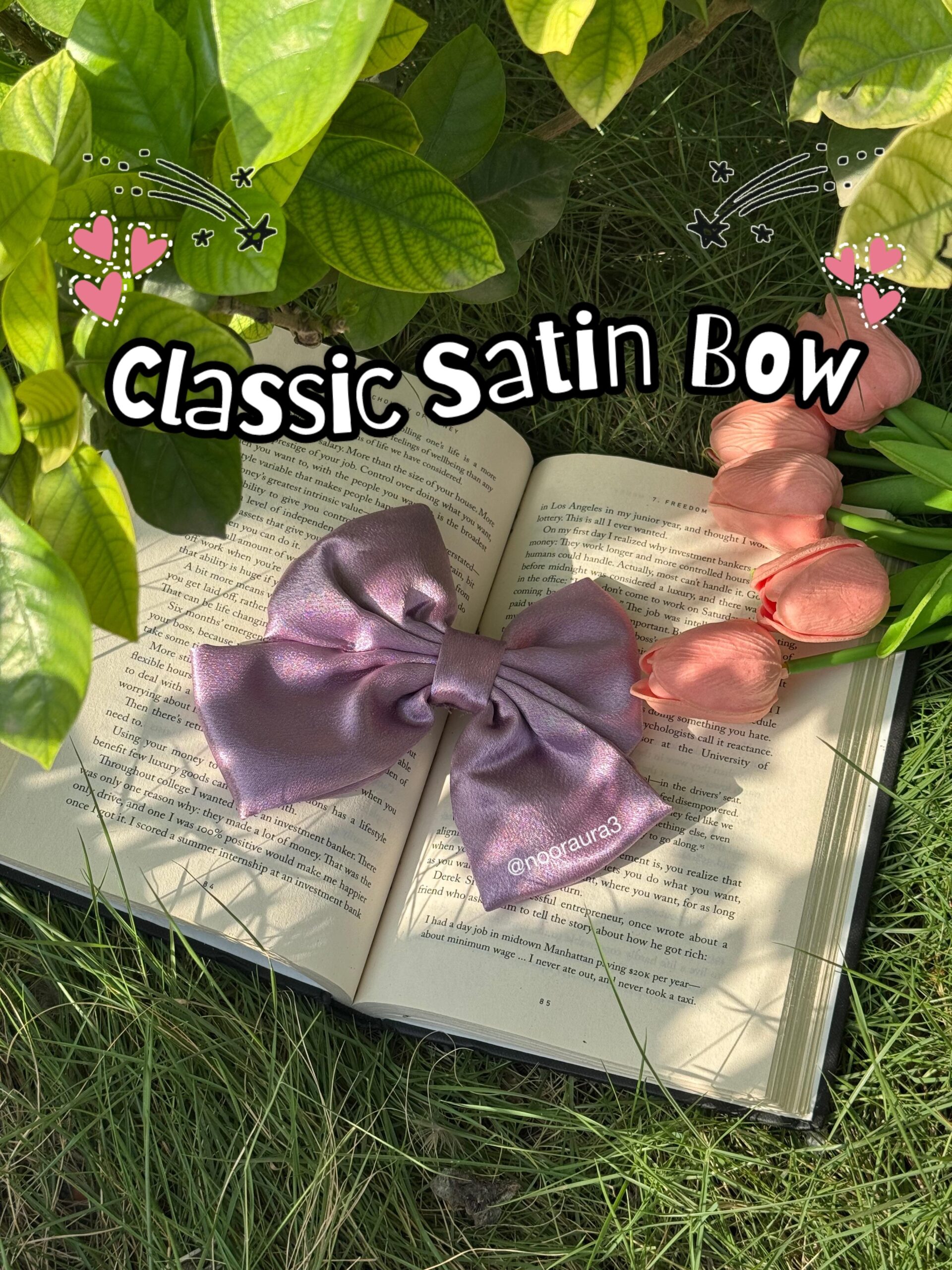 Hand-Stitched Satin Bow Hair Clip ๐โจ - Image 3