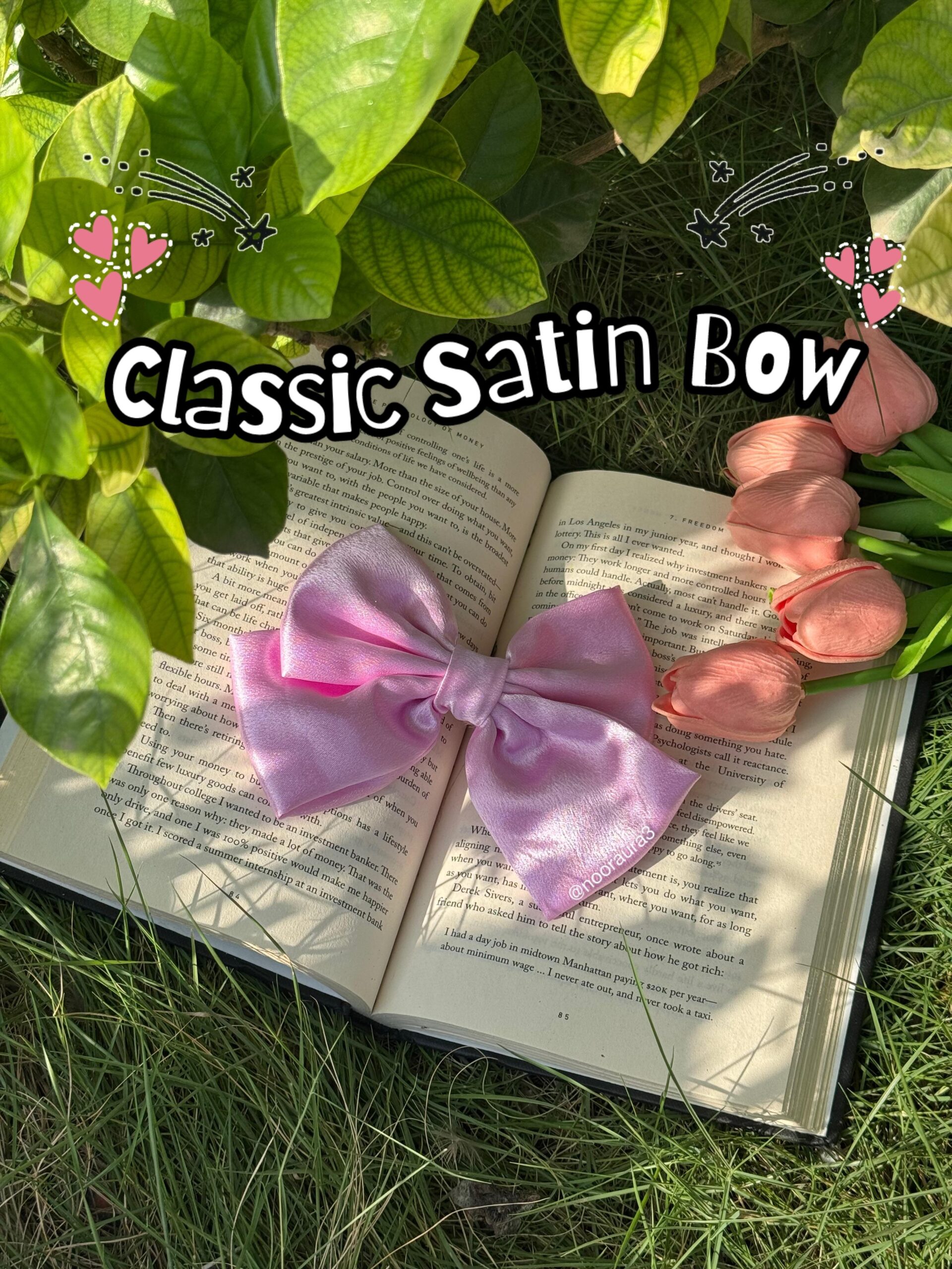 Hand-Stitched Satin Bow Hair Clip ๐โจ - Image 4