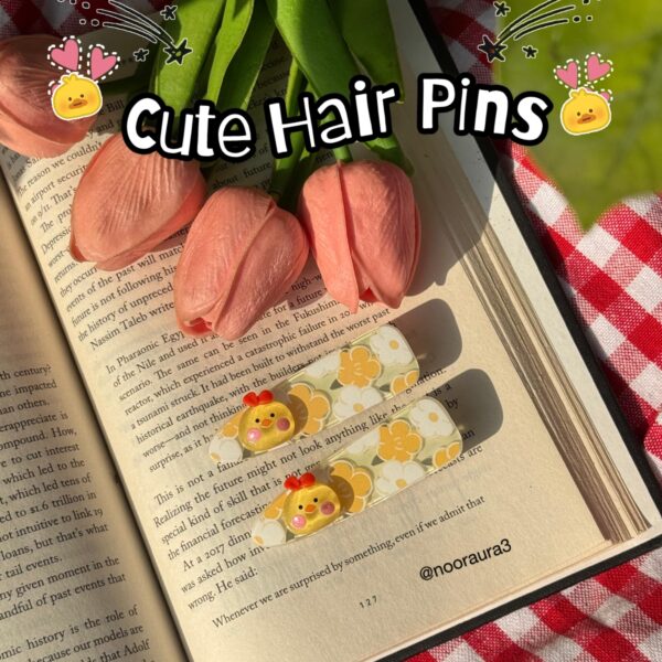 Baby Chick Hair Pin Set 🐥🌼